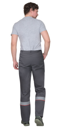 Костюм летний "МАСТЕР", куртка, брюки, т.серый/ красный