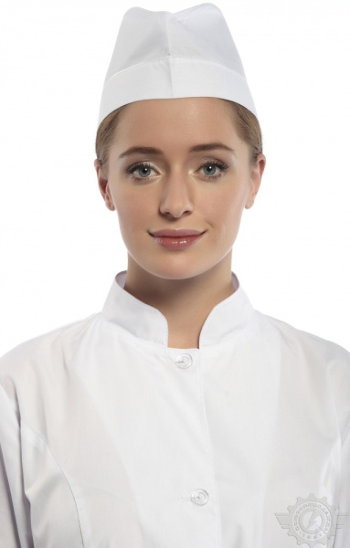 Пилотка белая смесовая