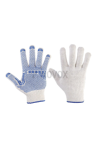 Перчатки рабочие бесшовные "Практик" ХБ с добавлением полиэфира с ПВХ покрытием (волна)