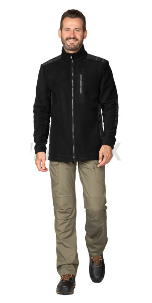 Куртка "Кеми" флисовая без капюшона чёрная