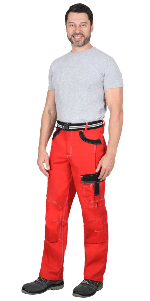 Костюм "Престиж" куртка кор. (чз), брюки, красный с черным