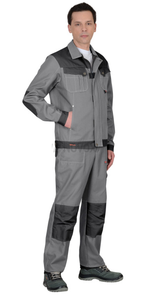 Куртка "ВЕСТ-ВОРК" ср. серый с т.серым пл. 275 г/кв.м (ЧЗ)