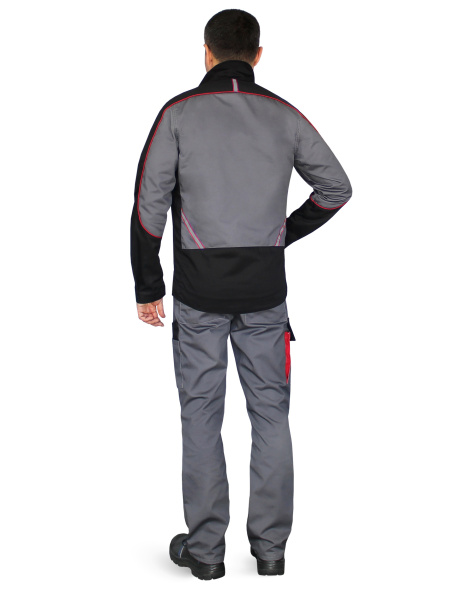 Костюм "КОСТА" куртка+брюки, цв. сер/чёрн/красный (тк.Tomboy)