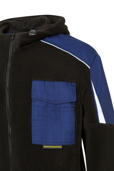 Толстовка Статус (STATUS) комбинированная т.синяя/черная с капюшоном