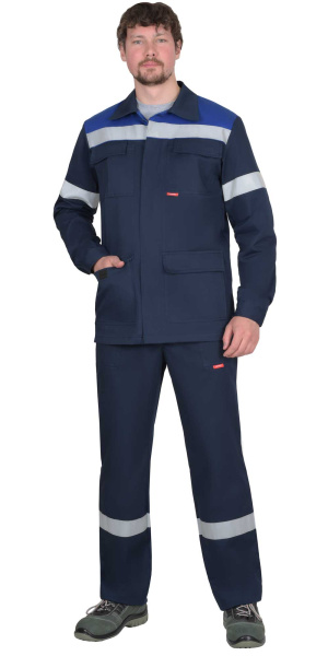 Костюм "СУРГУТ-РОСС" куртка, п/к антистат МВО, т.синий/василек