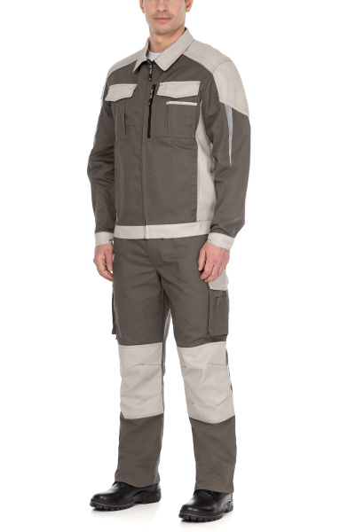 Костюм "STATUS" NEW (Статус), куртка, брюки, серый хаки с серым песком