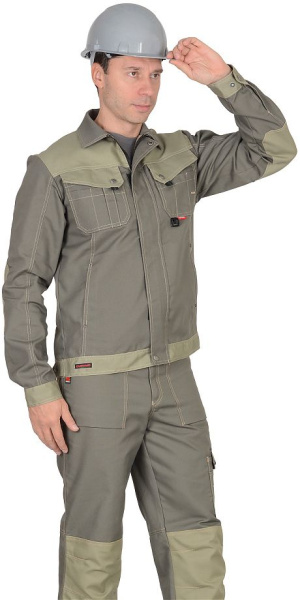 Куртка короткая "ВЕСТ-ВОРК" т.оливковый со св.оливковым пл. 275 г/кв.м (ЧЗ)