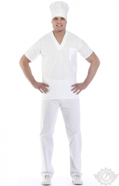 Костюм пекаря (куртка, брюки, колпак)