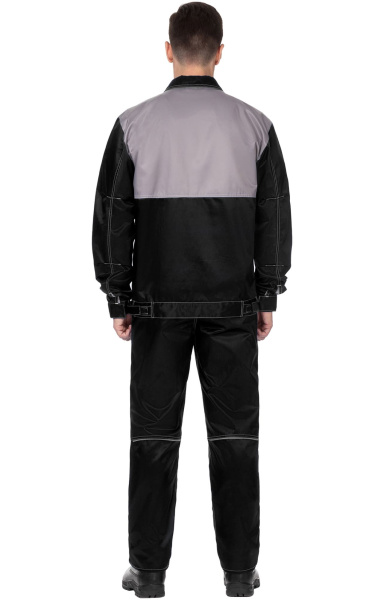 Костюм мужской "MARS" (МАРС), куртка, п/к,  черный со светло-серым