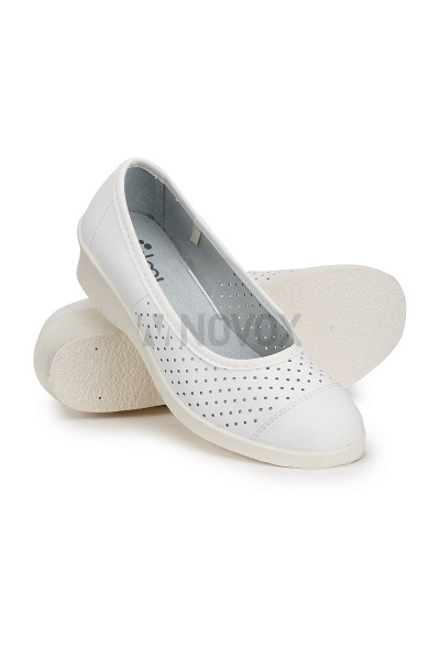 Туфли женские "Блонд" кожаные, ПВХ, цвет белый