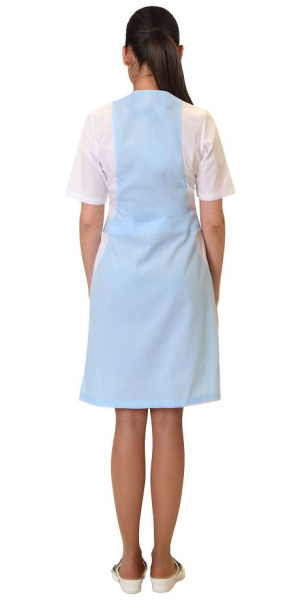 Халат "АЛИСА" женский голубой с белым