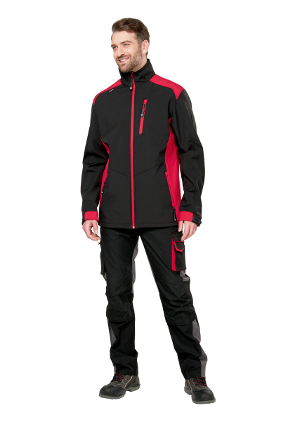 Куртка рабочая демисезонная "Студио" цвет черный/красный