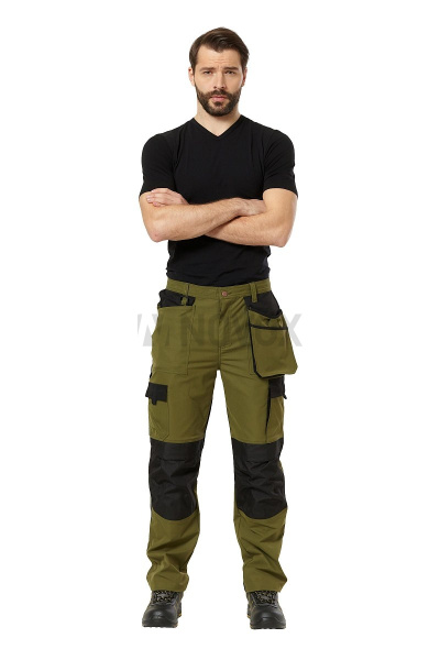 Брюки рабочие мужские летние "Forest" цвет хаки/черный