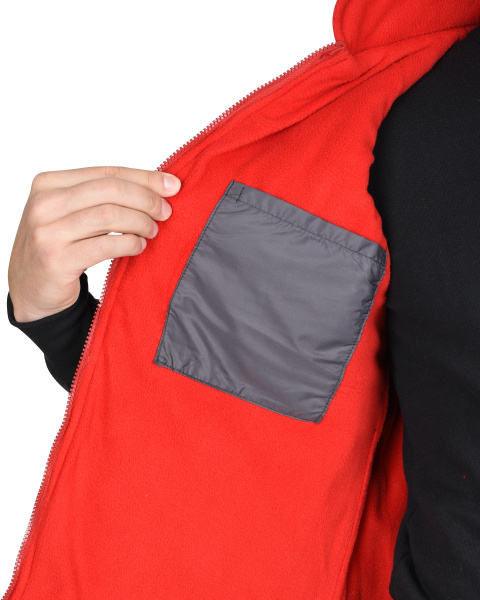 Жилет ЕВРОПА удлиненный (на подкладке флис) т.серый (оттенок Баклажан)