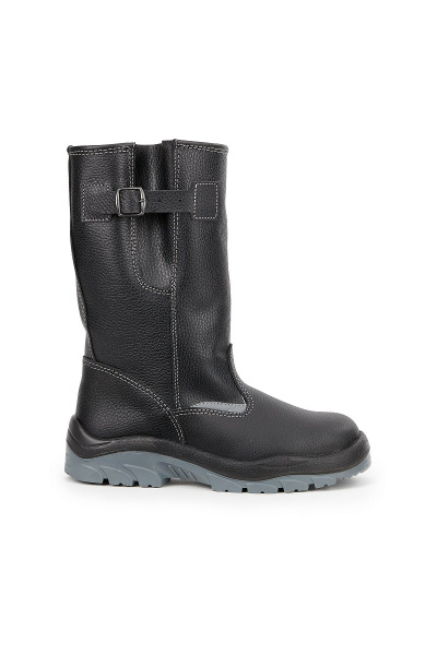 Сапоги летние "Комфорт-К" кожаные, МП, ПУ/ТПУ, цвет черный