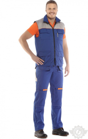 Жилет "Профессионал" зимний василек-светло-серый