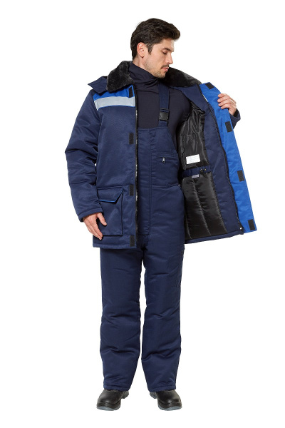 Куртка рабочая мужская зимняя "Прим" цвет т.синий/василек