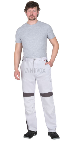 Брюки ЦИТРИН белый со средне-серым (ЧЗ)