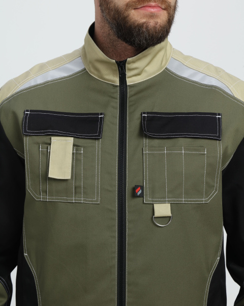 Костюм Формула-2 CH МВО (тк.Смесовая,240) п/к, хаки/черный/бежевый