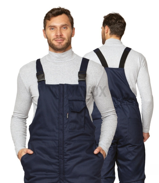 Полукомбинезон антистатический мужской утеплённый "Антистат" тёмно-синий