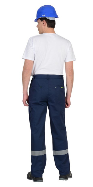 Брюки "БОСТОН" т. синий с васильковой и черной отд. 