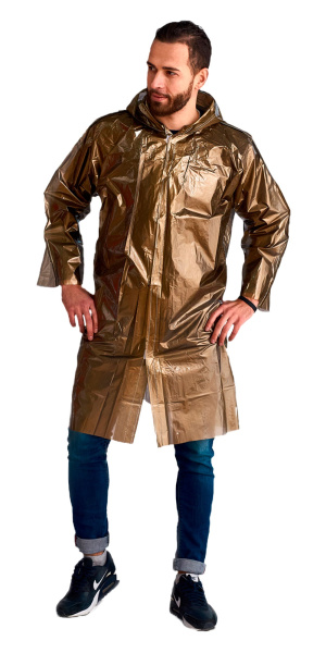 Плащ-дождевик "Люкс" на липучке ПВД 80 мкр. золото, пропаянные швы (х50)