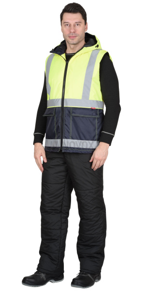 Жилет "Терминал", цв. синий с лимонным