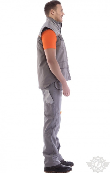 Жилет "Профессионал" зимний темно-серый со светло-серым