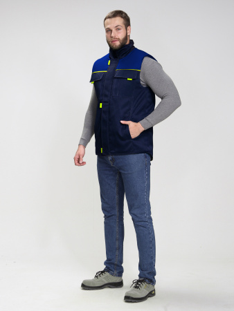 Жилет утепленный "Флофт" (тк.Смесовая,210), т.синий/васильковый