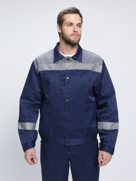 Костюм "Лигор-1" СОП У. (тк.Смесовая,210) брюки, т.синий/серый