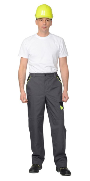 Костюм "Ховард" куртка (чз), брюки, т.серый с черной и лимонной отделкой