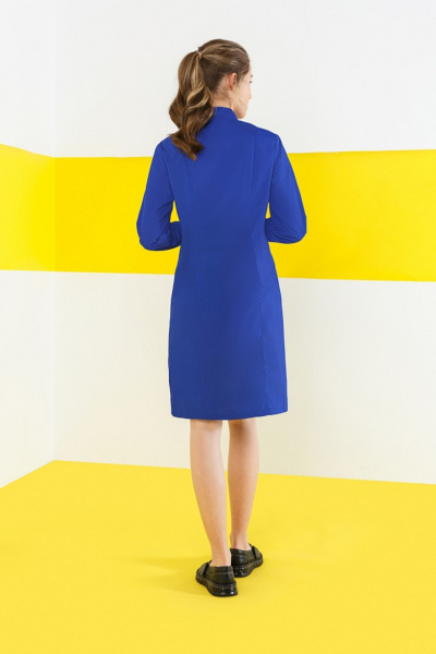 Халат ЭВЕЛИН с длинным рукавом женский василек/темно-синий