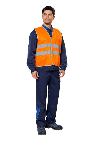 Жилет сигнальный с 2 СОП цвет оранжевый