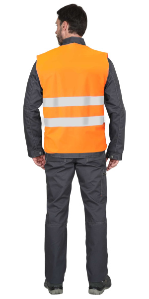 Жилет сигнальный кл.2, 2 СОП (трик.120 гр/м2, карманы) оранжевый (ЧЗ)