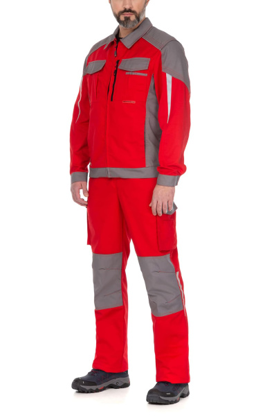Костюм "STATUS" NEW 2 (Статус), куртка, п/к, красный с т.серым