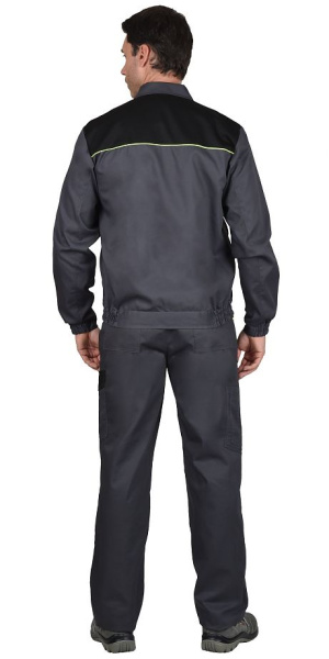 Костюм "Ховард-Мастер" куртка (чз), п/к, .серый, черный с лимонной отделкой