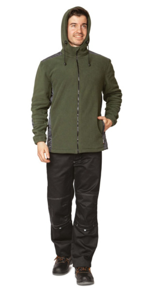 Куртка "Кеми" флисовая с капюшоном хаки