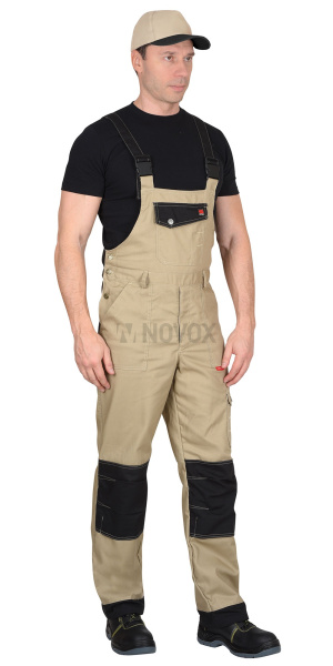 Полукомбинезон "Вест-Ворк" бежевый с черным пл. 275 г/кв.м