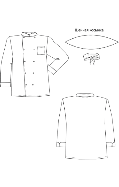 Куртка поварская (китель) "Люкс" двубортная