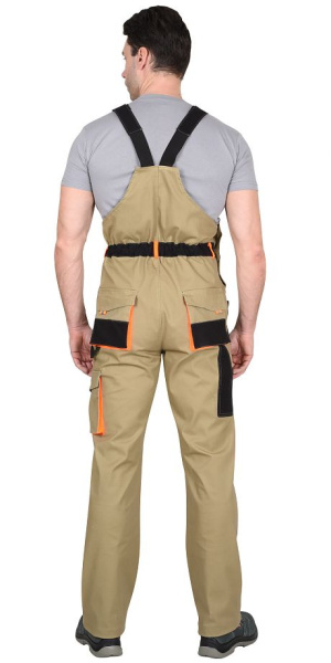 Полукомбинезон "МАНХЕТТЕН" песочный с оранж. и черным тк. стрейч пл. 250г/кв.м