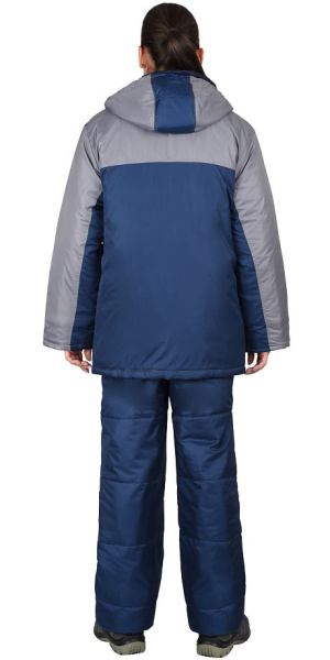 Костюм зимний женский "ФРИСТАЙЛ" куртка, брюки, синий со стальным