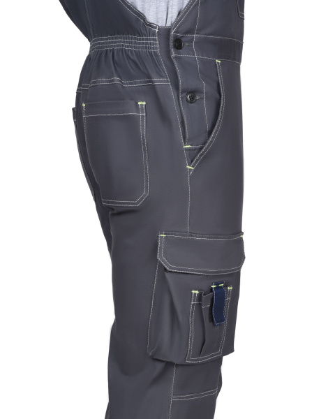 Полукомбинезон "ДЖЕТ", тк. мех. стрейч с ВО, т.серый с синим 