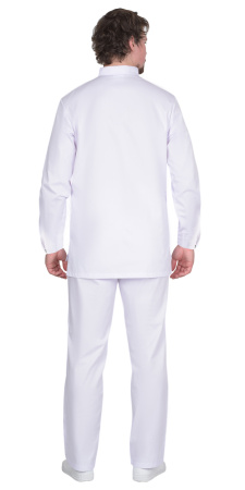 Костюм "СИЦИЛИЯ" мужской белый, воротник стойка