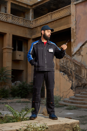 Костюм Джет (тк.Саржа,320) п/к, т.синий/васильковый