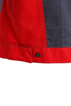 Костюм "STATUS" NEW (Статус), куртка, брюки, графит красный, красные наколенники