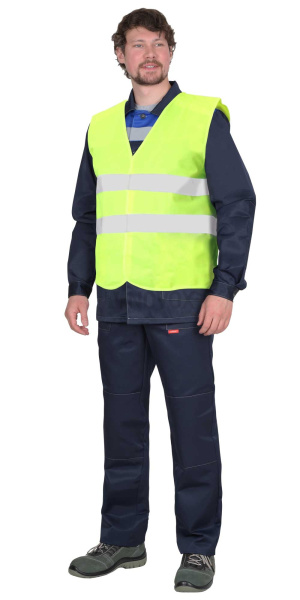 Жилет сигнальный кл.1, 2 СОП (трик.100 гр/м2) лимонный (ЧЗ)