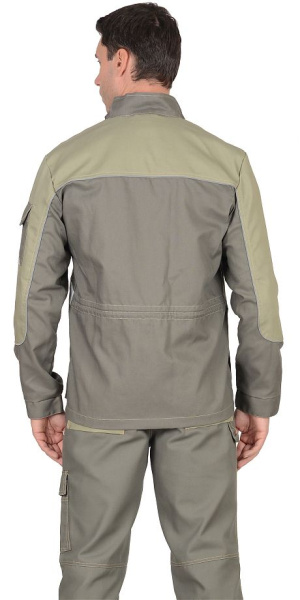 Куртка длинная "ВЕСТ-ВОРК" т.оливковый со св.оливковым пл. 275 г/кв.м (ЧЗ)