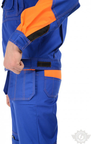 Костюм "Профессионал-2", куртка, п/к, с СВП (СОП) василек-оранжевый-черный