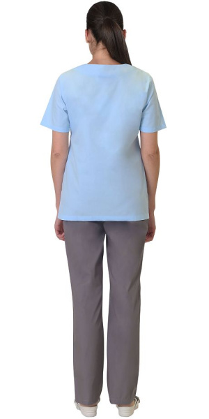 Костюм "КЭТРИН" женский голубой с темно-серым