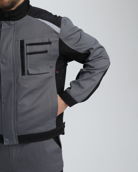 Куртка Милан NEW CH МВО (тк.Смесовая,270), т.серый/черный